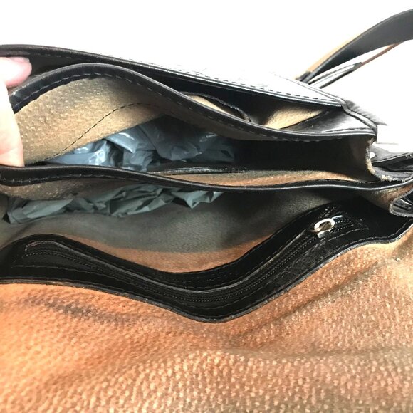 Tuscany Leather Mens Black Leather Crossbody Bag Handmade Italy Adjustable 9X11 - Picture 4 of 12